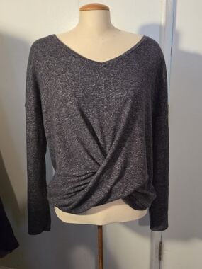 Express Charcoal Gray Knit Top